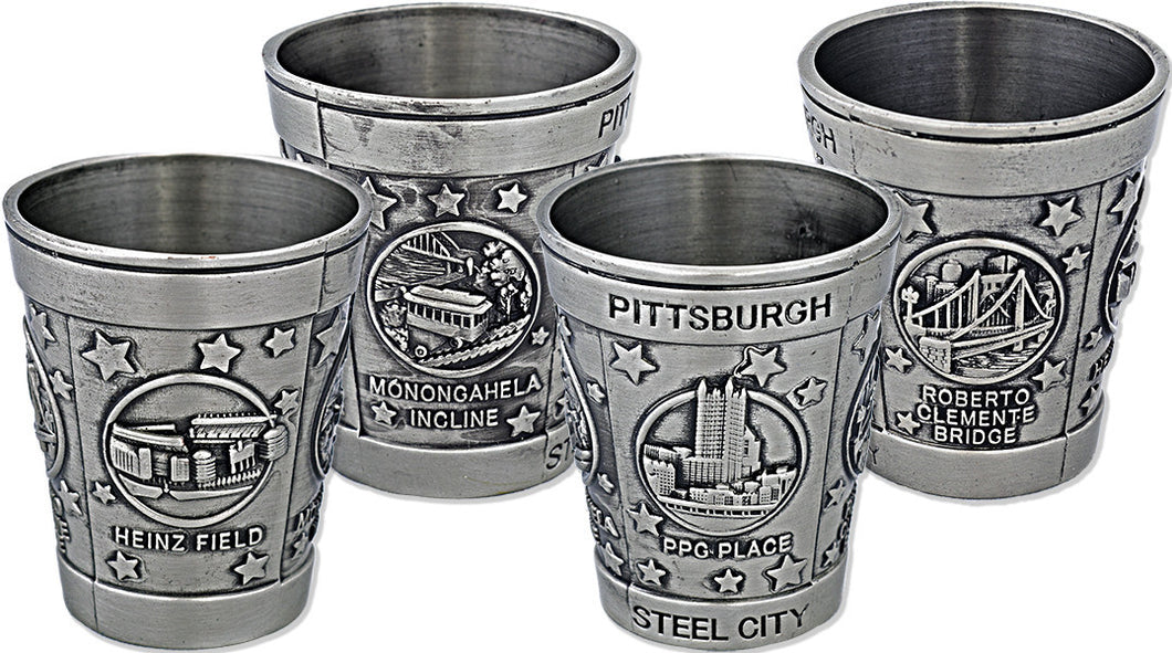 Shot Cup Pewter Pittsburgh