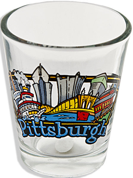 Shot Glass Clear Pittsburgh Panorama
