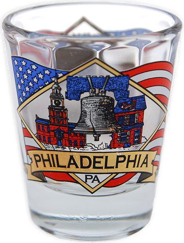Shot Glass Optic Philadelphia Gold Flag