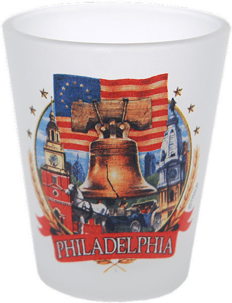 Shot Glass Frosted Philadelphia Bell Banner
