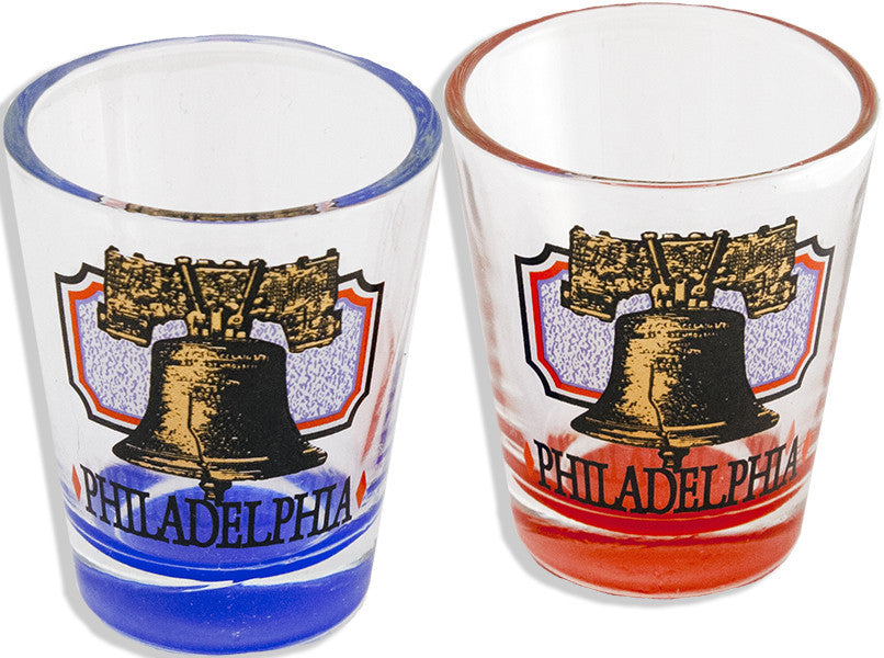 Shot Glass Color Bottom Philadelphia Bell