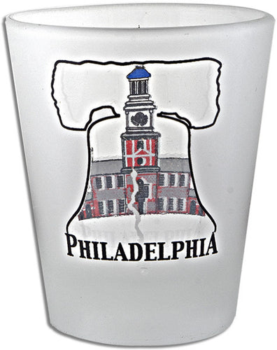 Shot Glass Frosted with Window Philadelphia 
