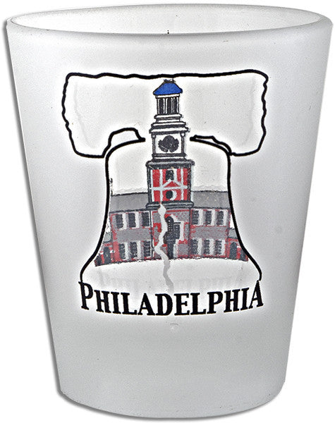 Shot Glass Frosted with Window Philadelphia 