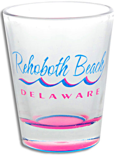 Shot Glass 2 color bottom Rehoboth Beach Wave