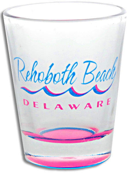 Shot Glass 2 color bottom Rehoboth Beach Wave