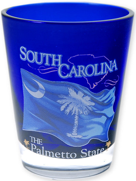 Shot Glass Cobalt South Carolina Flag