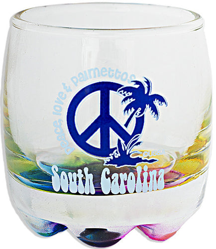 Shot Glass Round Tie Dye South Carolina