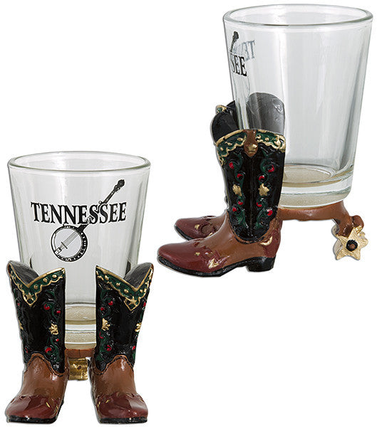 Shot Glass Polyresin Boots Tennessee