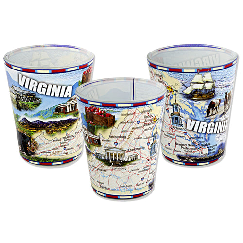 Shot Glass Wrap Map Virginia