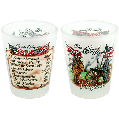 Shot Glass Frosted Civil War Virginia