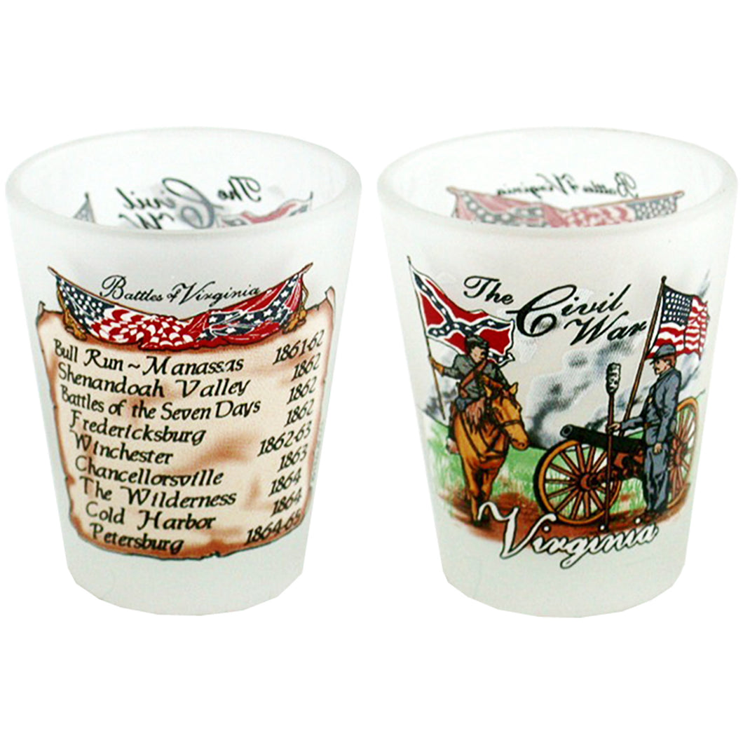 Shot Glass Frosted Civil War Virginia