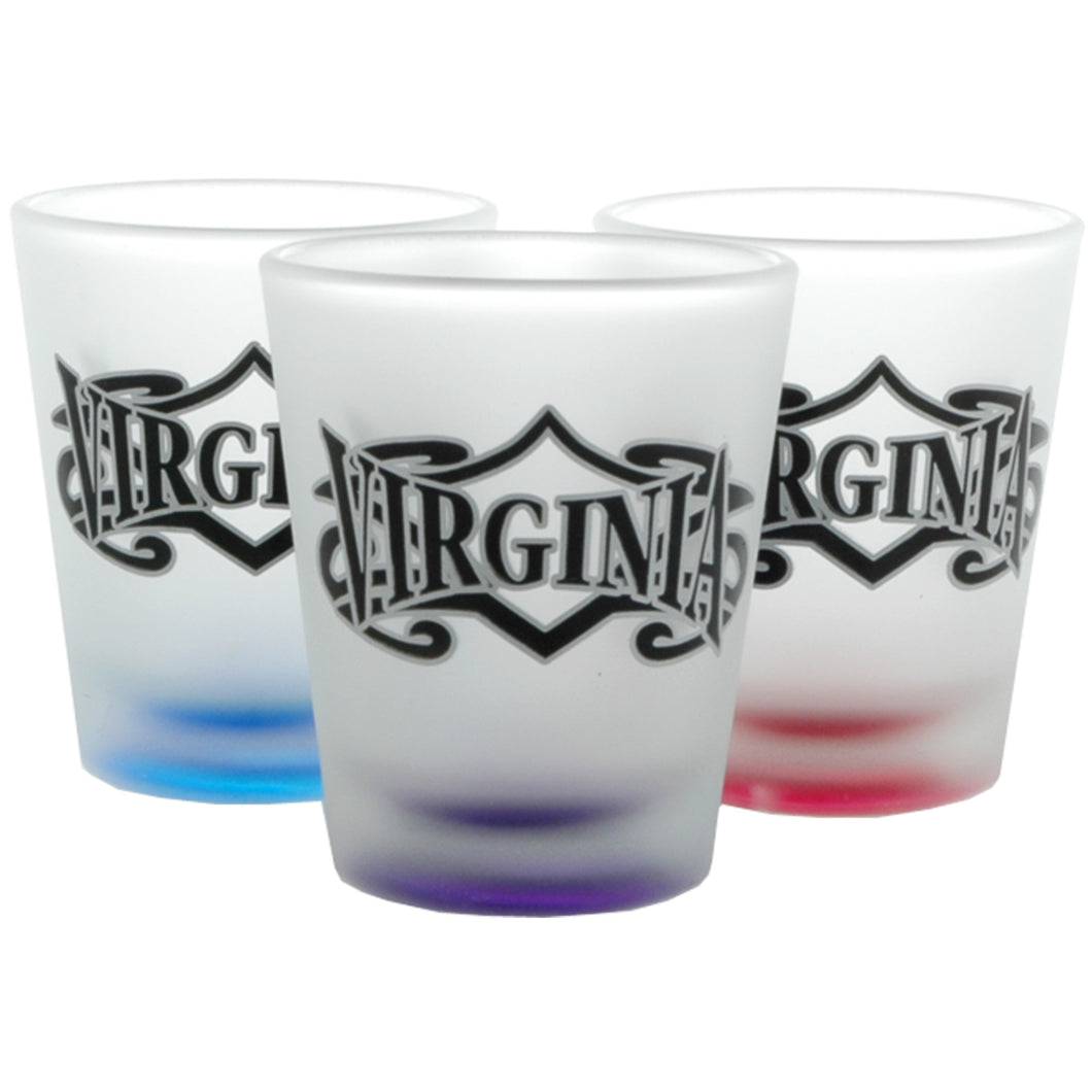 Shot Glass Frosted Tribal Virginia