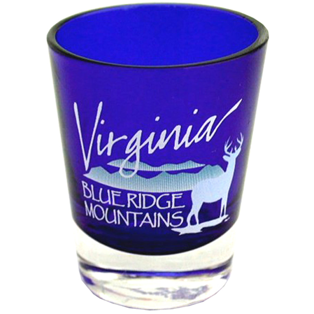 Shot Glass Cobalt Blue Ridge Mountains Virginia