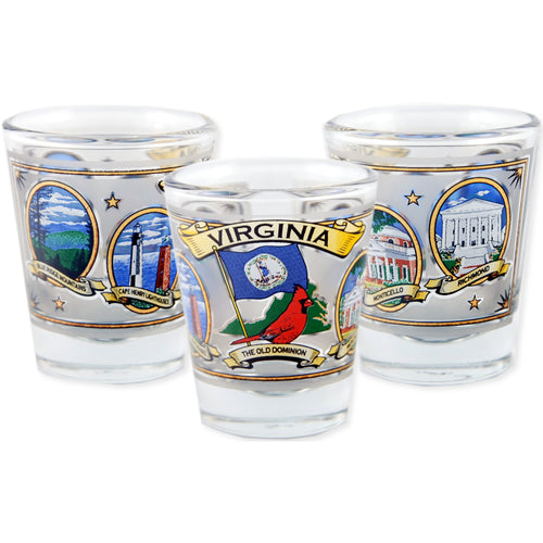 Shot Glass Virginia Ovals with Gold