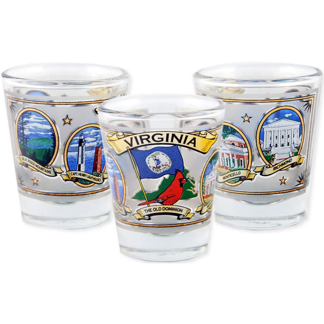 Shot Glass Virginia Ovals with Gold