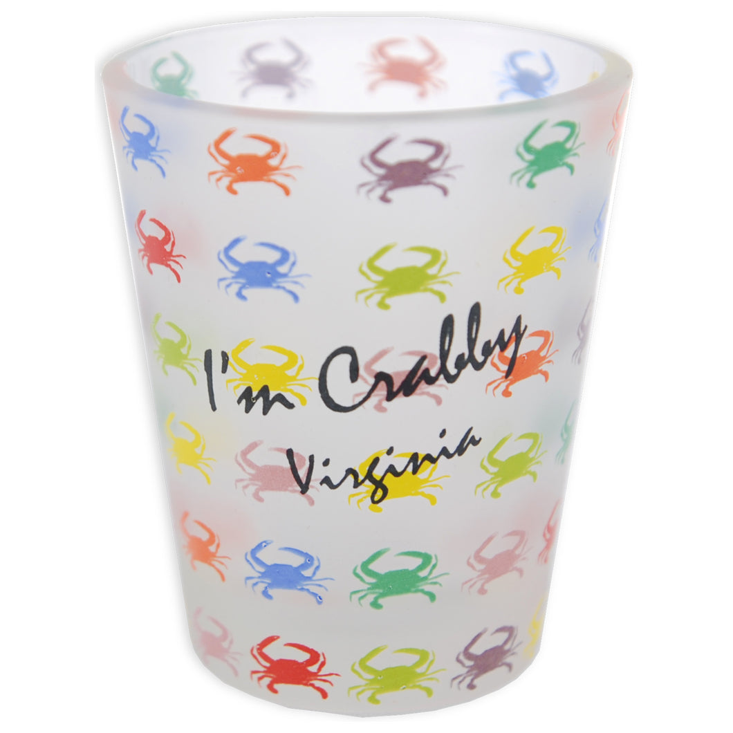 Shot Glass Frosted Crabs I'm Crabby Virginia