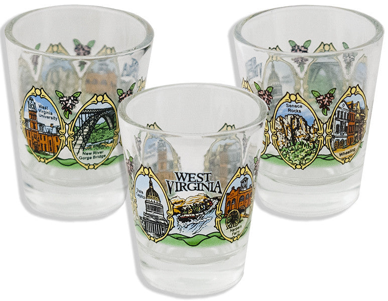 Shot Glass Green Scenes West Virginia