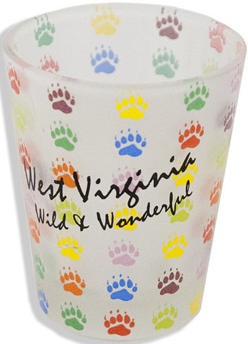 Shot Glass Frosted Polka Paws West Virginia