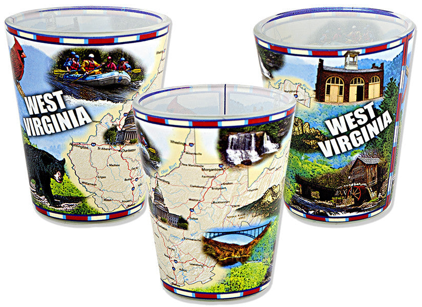 Shot Glass Wrap Map West Virginia