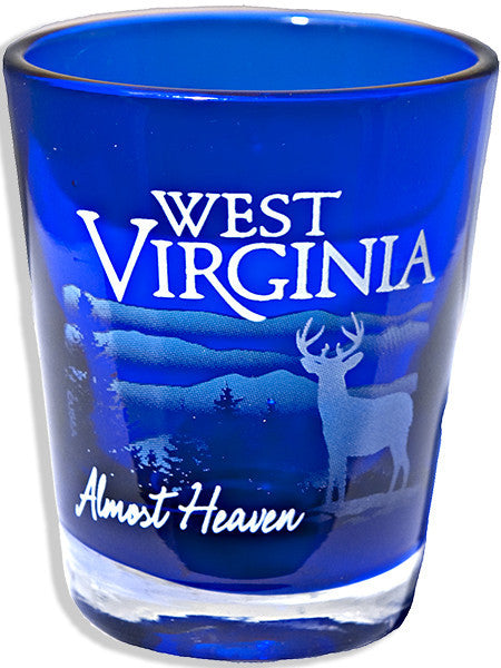 Shot Glass Cobalt West Virginia Deer
