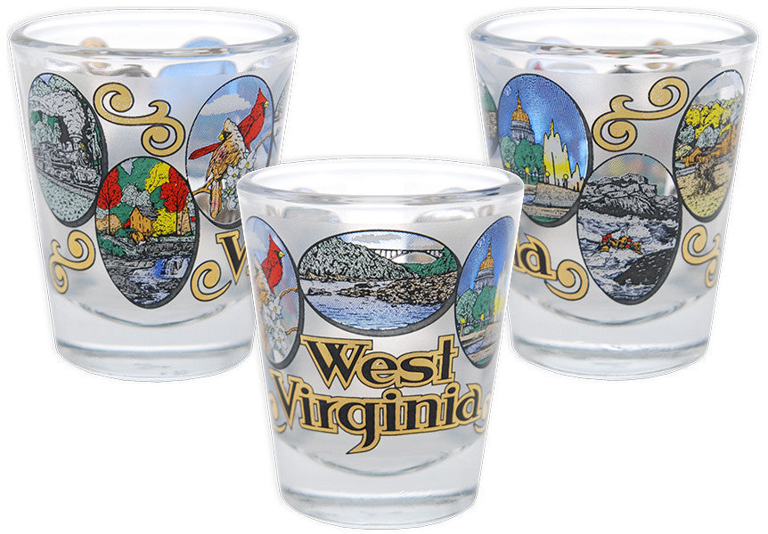 Shot Glass Wrap West Virginia 7 Ovals