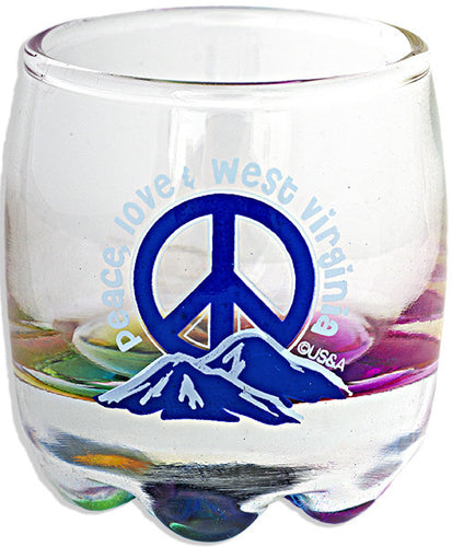 Shot Glass Round Tie Dye West Virginia