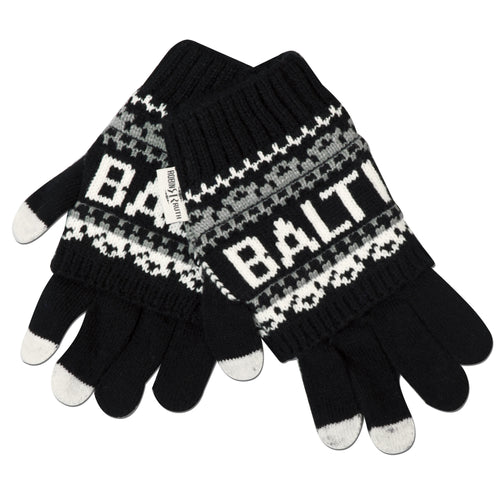 Knit Gloves - Baltimore BLACK/WHITE