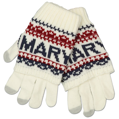 Knit Gloves - Maryland WHITE/NAVY/RED