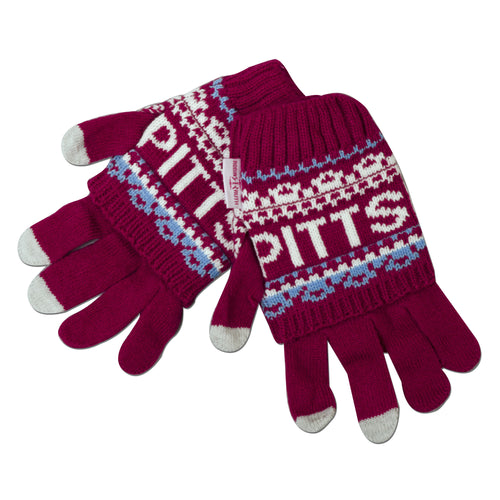 Knit Gloves - Pittsburgh HOT PINK/WHITE/BLUE