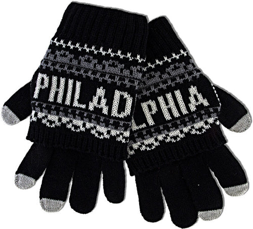 Knit Gloves - Philadelphia BLACK/WHITE/GREY