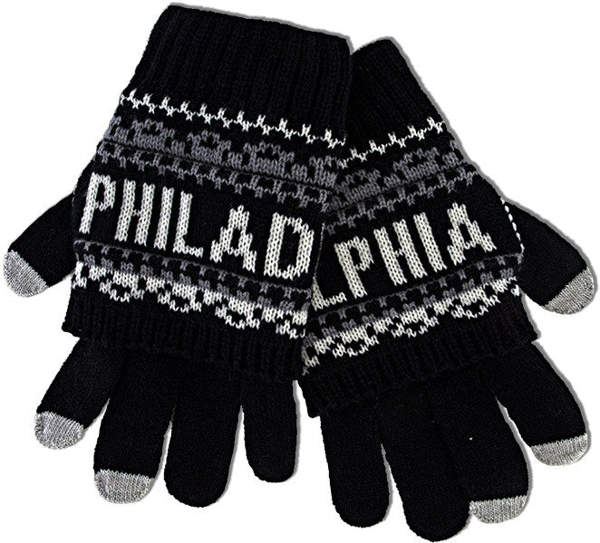 Knit Gloves - Philadelphia BLACK/WHITE/GREY