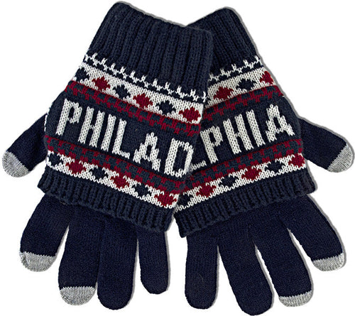 Knit Gloves - Philadelphia NAVY/WHITE/RED
