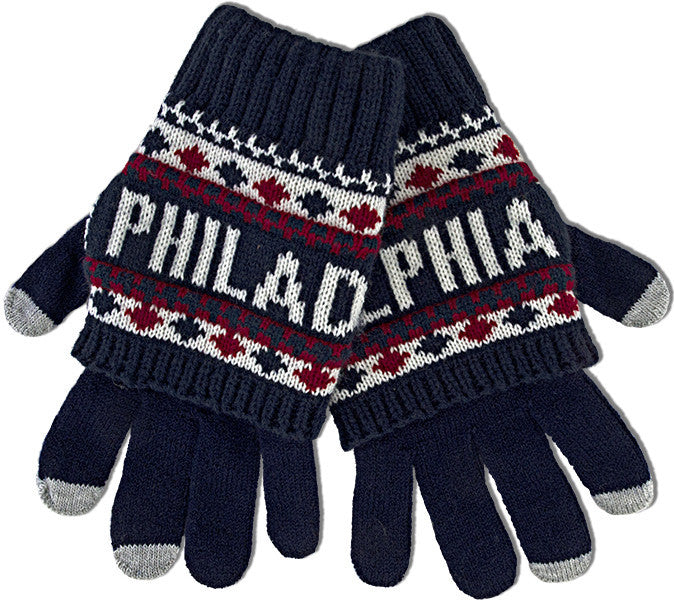 Knit Gloves - Philadelphia NAVY/WHITE/RED