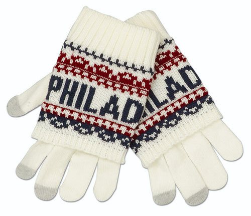 Knit Gloves - Philadelphia WHITE / NAVY