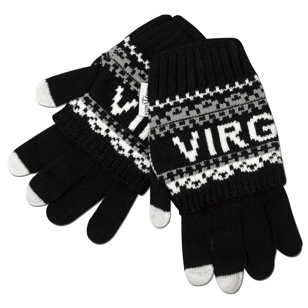 Knit Gloves - Virginia BLACK/WHITE
