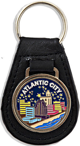 Key Ring Leather Fob Atlantic City