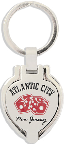 Key Ring Pewter Locket Atlantic City Dice