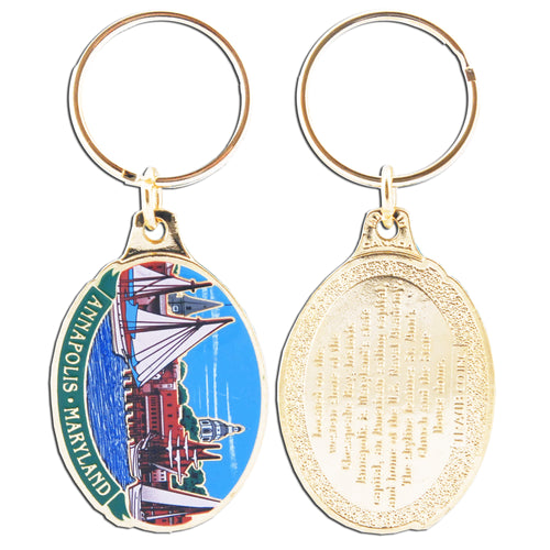 Key Ring Oval Color Annapolis Skyline