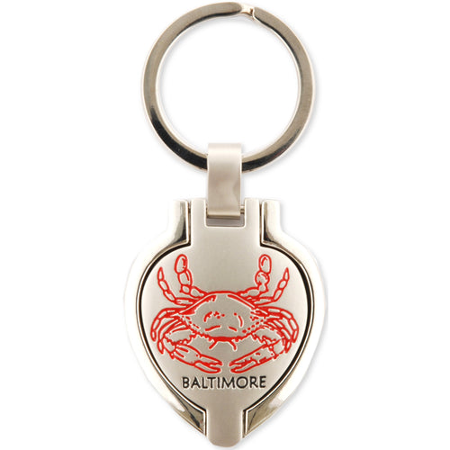 Key Ring Pewter Locket Baltimore Crab