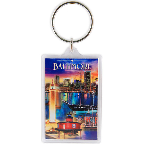 Key Ring 2x3 Lucite Baltimore Photo Montage