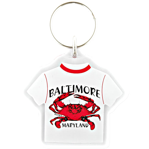 Key Ring Lucite T-Shirt Baltimore Crab