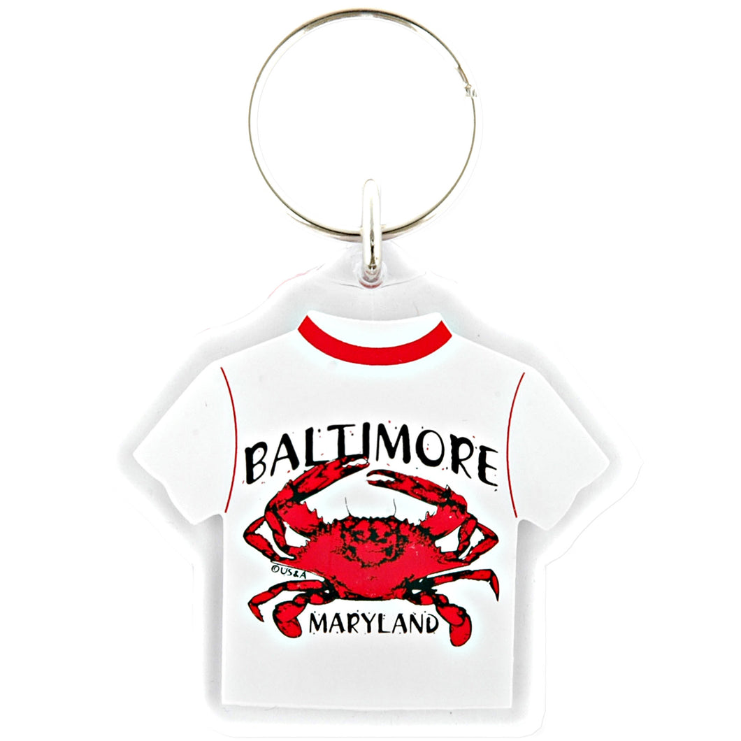 Key Ring Lucite T-Shirt Baltimore Crab