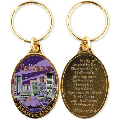 Key Ring Gold Color-Fill Baltimore Night