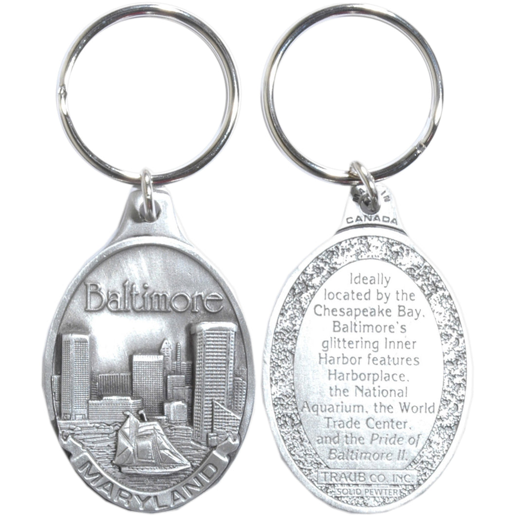 Key Ring Pewter Baltimore Skyline