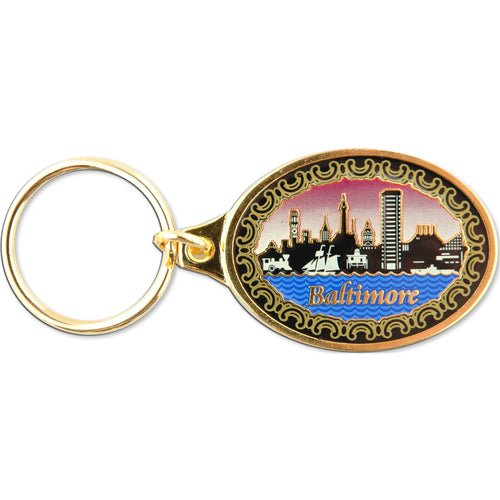 Key Ring Color-Filled Baltimore Silhouette