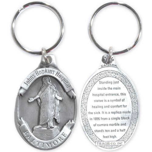 Key Ring Pewter Christ Statue Johns Hopkins