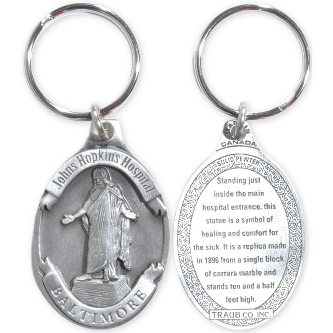 Key Ring Pewter Christ Statue Johns Hopkins