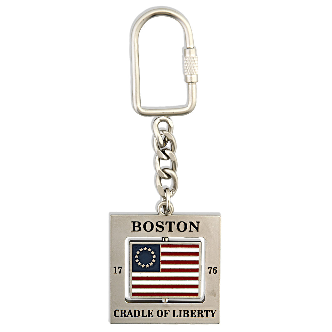 Key Ring Rotator Boston with USA Flag