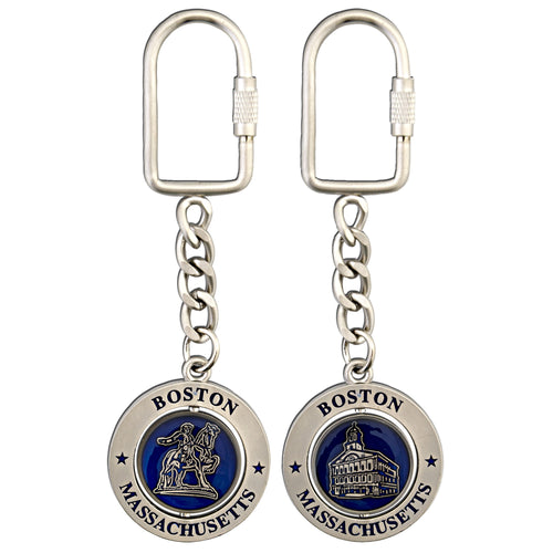 Key Ring Rotator NavyPewter Boston
