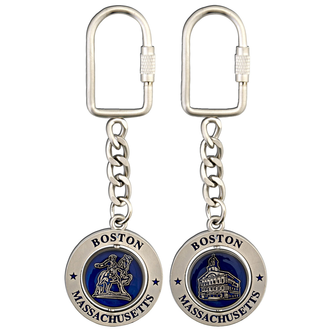 Key Ring Rotator NavyPewter Boston